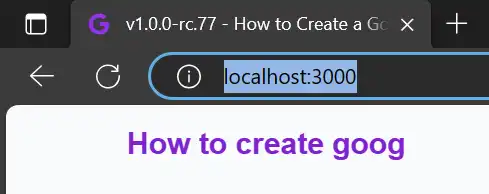 Image of url to localhost